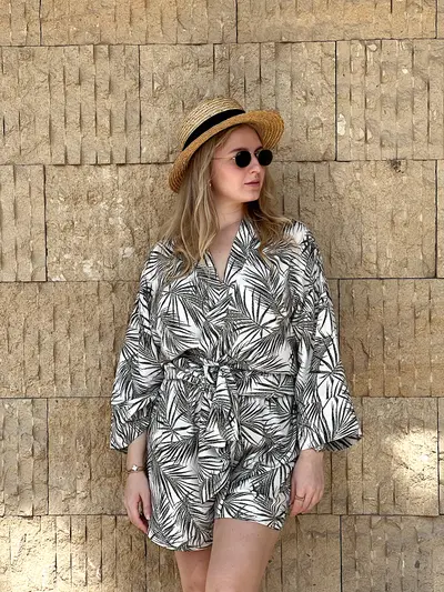 Костюм летний туника кимоно с шортами